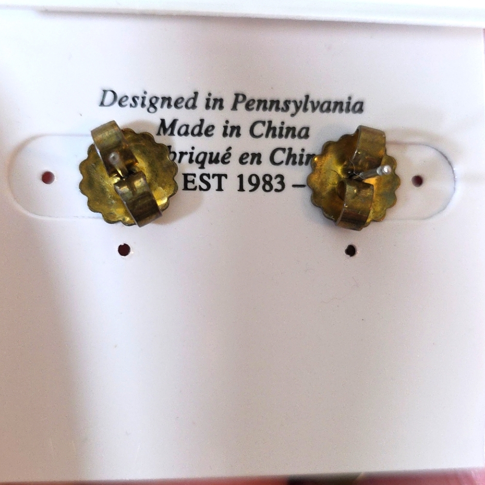Sorrelli Blue and Gold Earrings - Picture 2 of 4